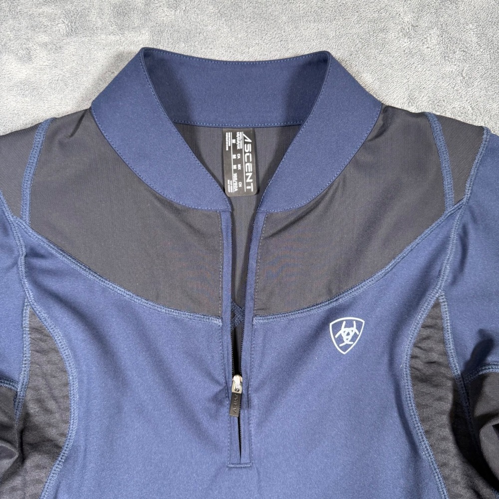 Ariat Ascent Baselayer Women's Medium Navy Blue Quarter Zip LS Training